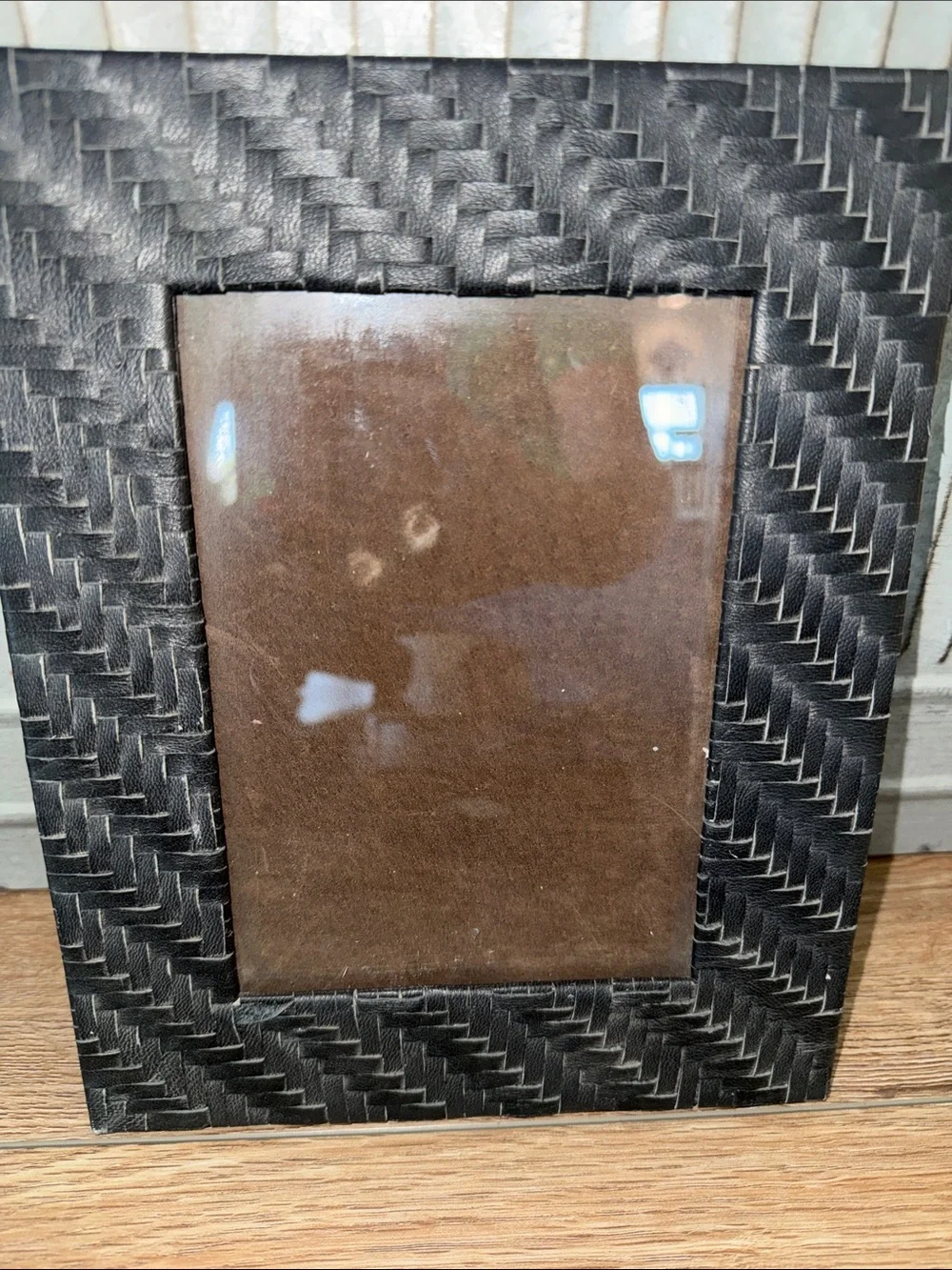 Decorative Mosaic, leather and Black Photo Frame Set - new and vintage